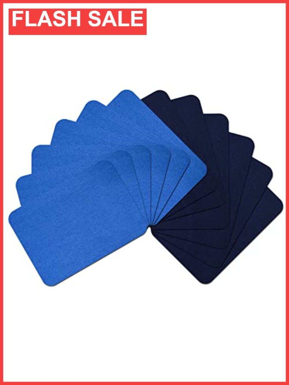 12pc Premium Cotton Iron-On Fabric Repair Patches Strongest Glue